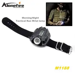 Alonefire m1188 3 Вт LED 5 модели встроенный аккумулятор Дисплей тактический фонарь утро/Ночной забег наручные лампы фонарик