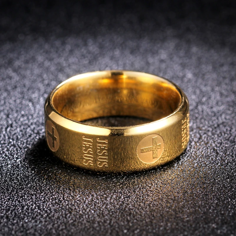 

316 Stainless Steel Jesus Ring for Men and Women