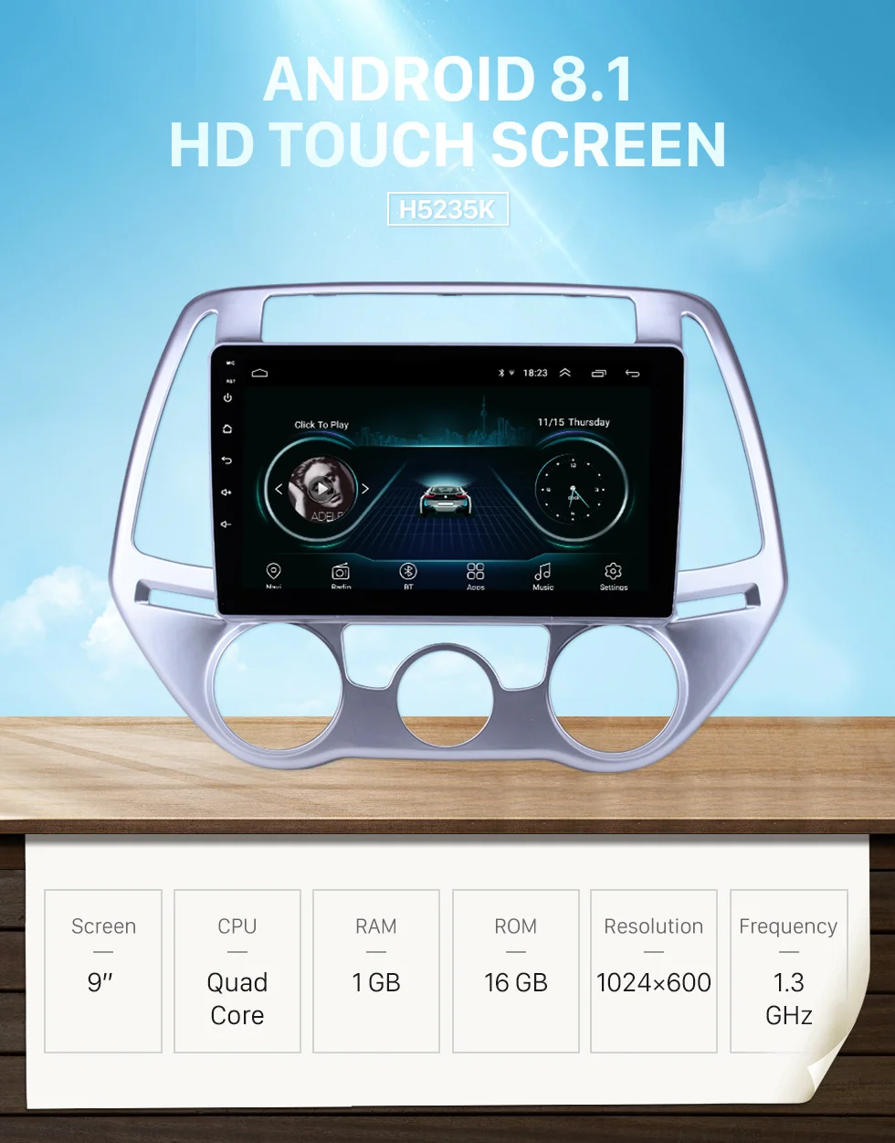 Clearance Harfey 9 inch Android 8.1 HD Touchscreen GPS Navigation Radio for Hyundai i20 Manual A/C 2012-2014 support Backup camera Carplay 0 Clearance Harfey 9 inch Android 8.1 HD Touchscreen GPS Navigation Radio for Hyundai i20 Manual A/C 2012-2014 support Backup camera Carplay 0