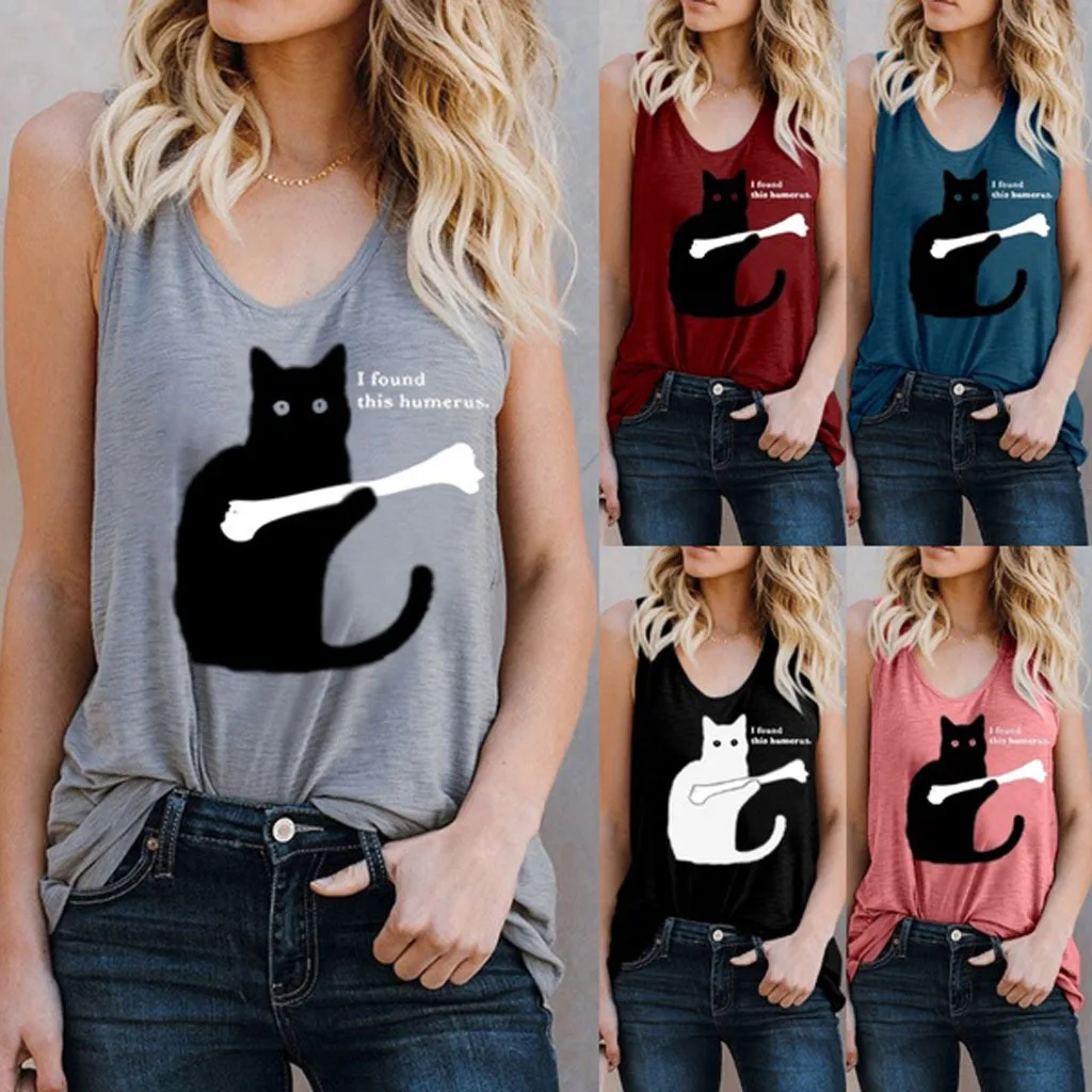 

t shirt Women's spring and summer shirt print vest T-shirt Amazon cross-border large size women's womens clothing