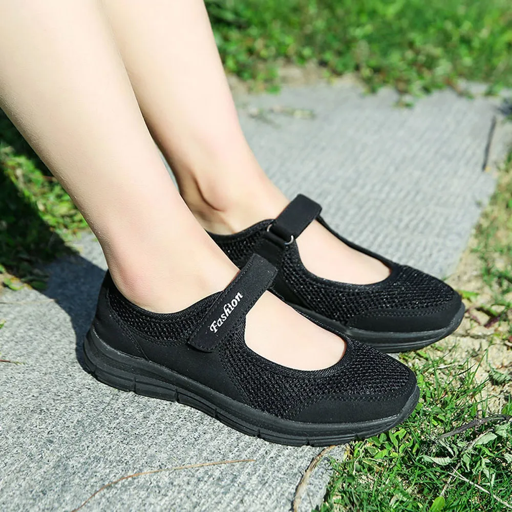 

Women's flat bottom mesh casual shoes soft bottom breathable mesh shoes ladies large size Sneakers women's shoes
