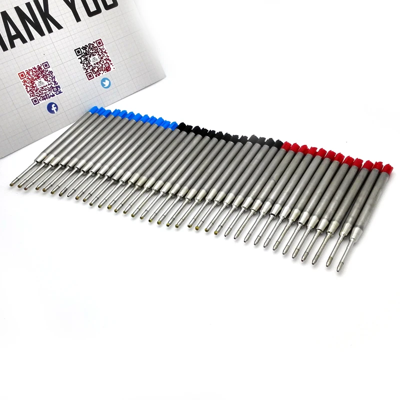 

Environmental protection ink Black red and blue mental pen refill for roller ball pen advertising gift newest red ink 077p