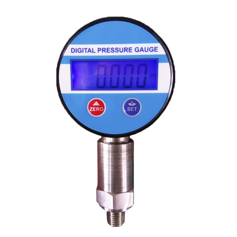 100Kpa-0-60Mpa 0.25% FS с питанием от батареи цифровой ЖК вакуумный манометр из нержавеющей стали psi/Bar/kgf/cm2/Kpa
