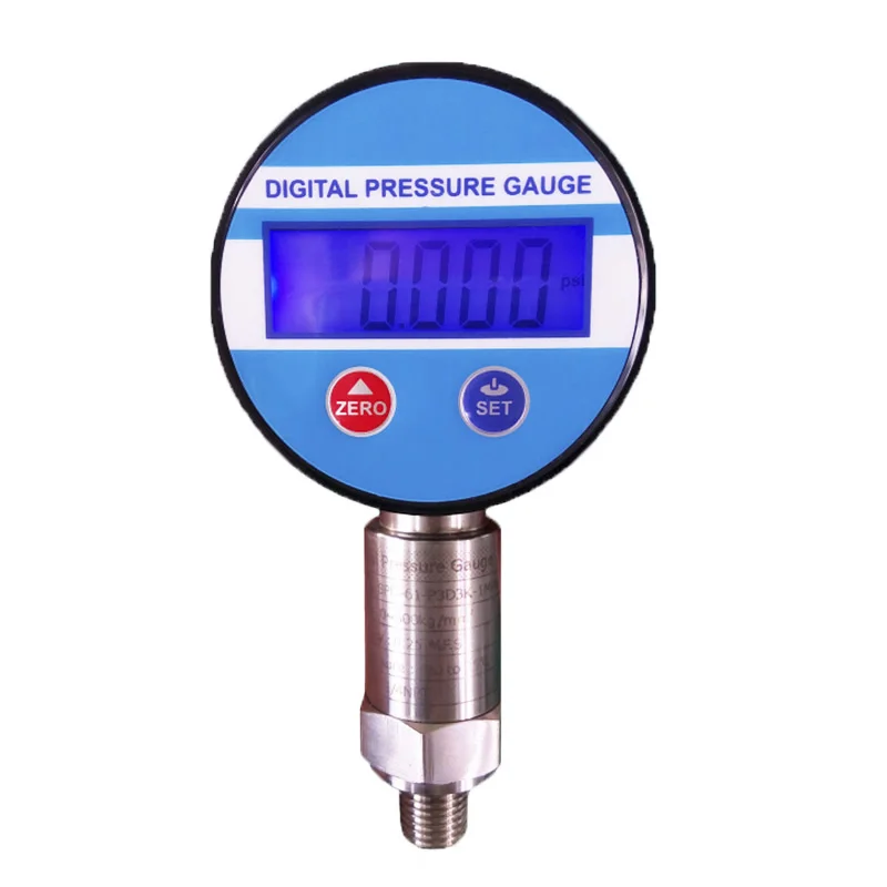 

-100Kpa-0-60Mpa 0.25%FS Battery-Powered Digital LCD Vacuum Stainless Steel Pressure Gauge psi/ Bar/ kgf/cm2/Kpa