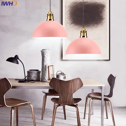  IWHD Iron HangLamp Single Modern Pendent Lights Led Creative Color Art Deco Lighting Fixtures Penda - 32820232621