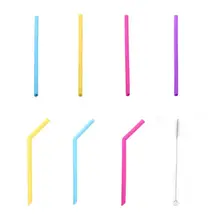 Многоразовый силикон Защита окружающей среды цветные соломинки для кормления ребенка посуда для напитков принадлежности