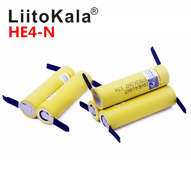 LiitoKala HE4 18650 2500 mAh 18650 литий-ионная батарея 3,7 V аккумуляторная батарея Макс 20A, 35A разрядка+ никелевый лист