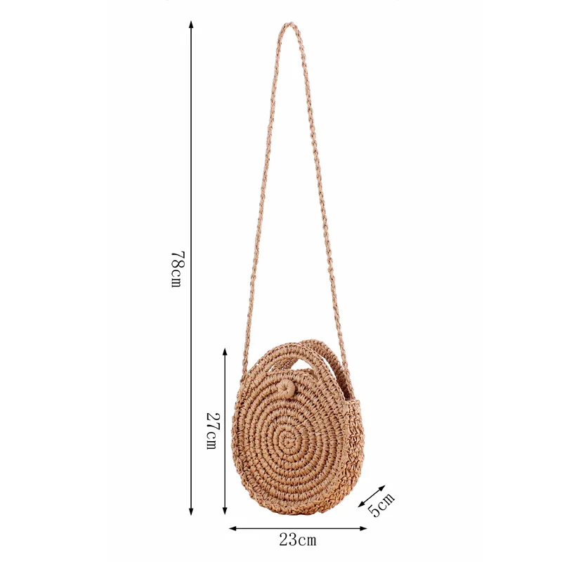 Женская круговая Повседневная сумка из ротанга Ins летняя сумочка ручная работа на плечо с Балийским пляжем тканая богемная сумка