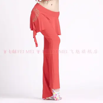 

New belly dance costumes senior crystal cotton Lotus leaf belly dance pants for women belly dance speaker trousers