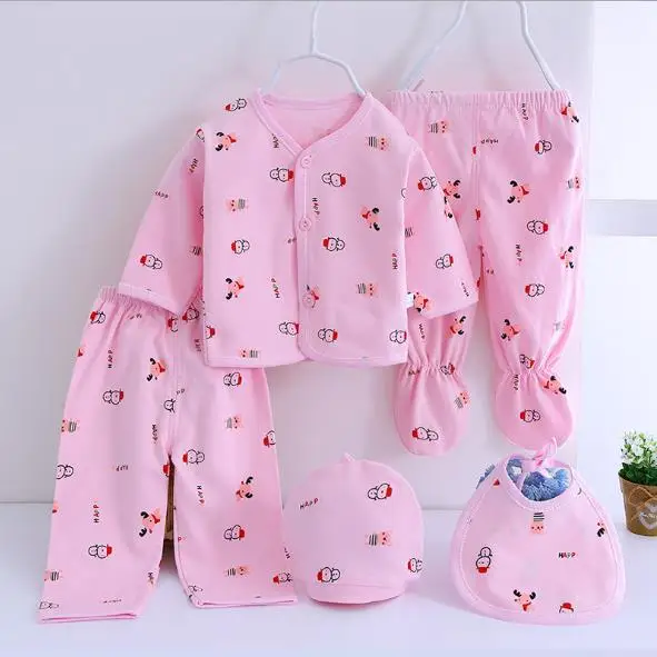 

(5pcs/set)Newborn Baby 0-6M Clothing Set Brand Baby Boy/Girl Clothes 100% Cotton winter Cartoon Underwear,Free Shipping NT045