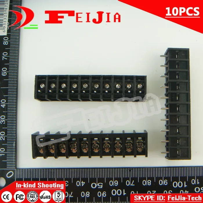 

10PCS 611-6.35-10P / 611 6.35mm 10Pin Barrier Terminal Block Screw Terminal Block Pitch 6.35mm Terminal Block Free Shipping