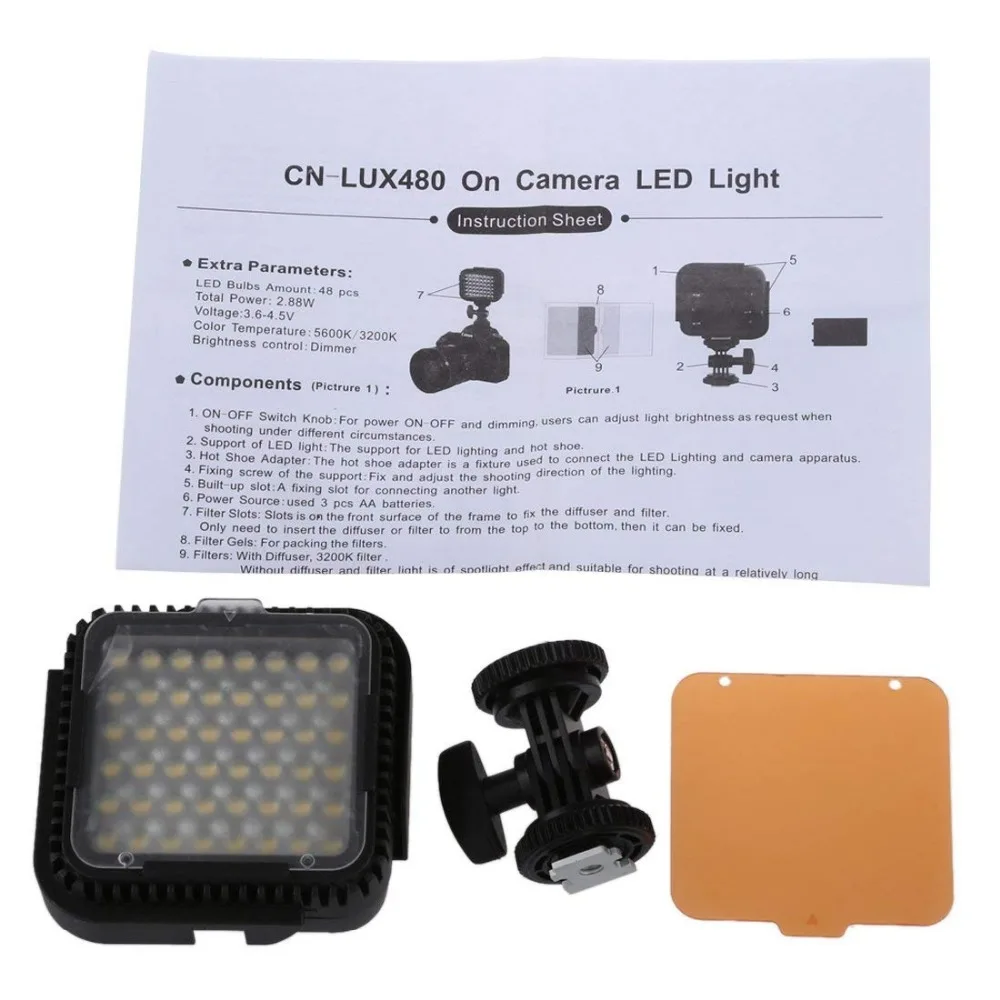 Светодиодный свет-Nanguang CN-LUX 480 светодиодный свет видео свет камеры для c n камеры видеокамеры CD50