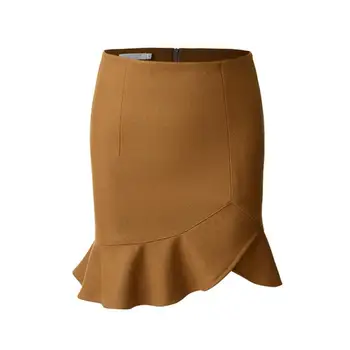 

New autumn and winter wool skirt Slim multi-color trumpet skirt women plus size