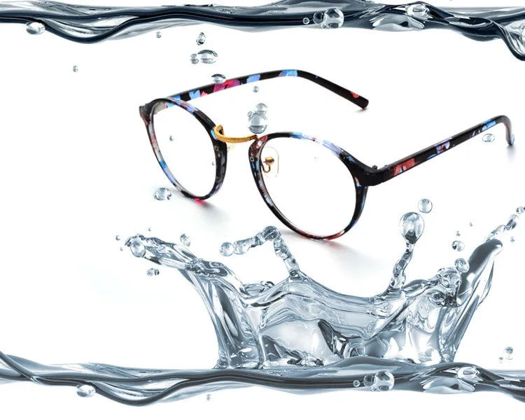 Женские оптические круглые очки, оправа, Ретро стиль, прозрачные линзы, поддельные очки, близорукость, оправы для очков, мужские цветочные оправы
