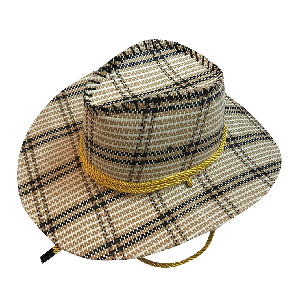 Популярная мужская модная летняя повседневная трендовая пляжная Солнцезащитная соломенный джазовый шляпа ковбойская фетровая шляпа Гангстер Складная* 1 - Цвет: D