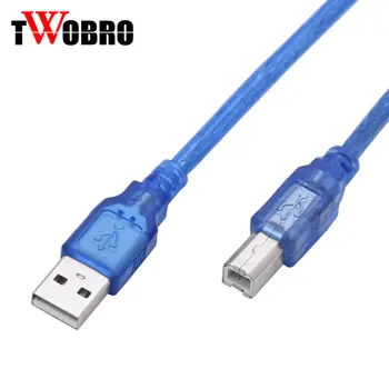 

Wholesale 100 pcs 1.5M 5FT USB 2.0 Printer Cable Type A Male to Type B Male Dual Shielding High Speed Transparent Blue