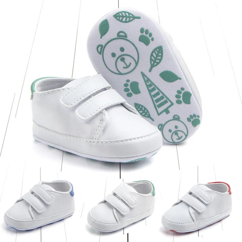 

New Baby PU Non-Slip Shoes Boys Girls White Shoes Soft Bottom 0-18M Kids Children Casual Shoes Newborn Toddlers Fashion Shoes