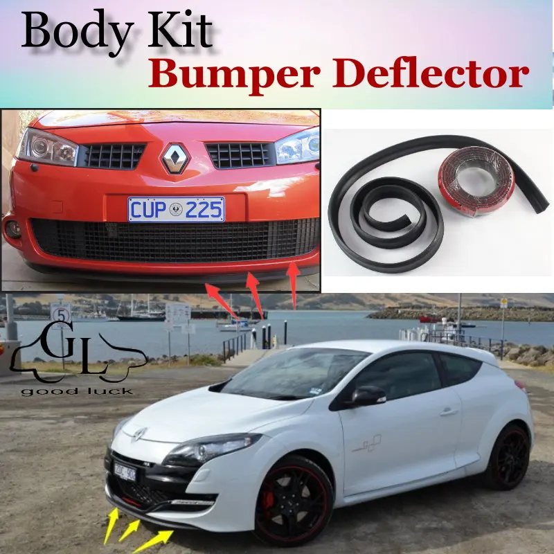 Дефлектор губ на бампер для Renault Megane передний спойлер юбка TopGear Friends тюнинга