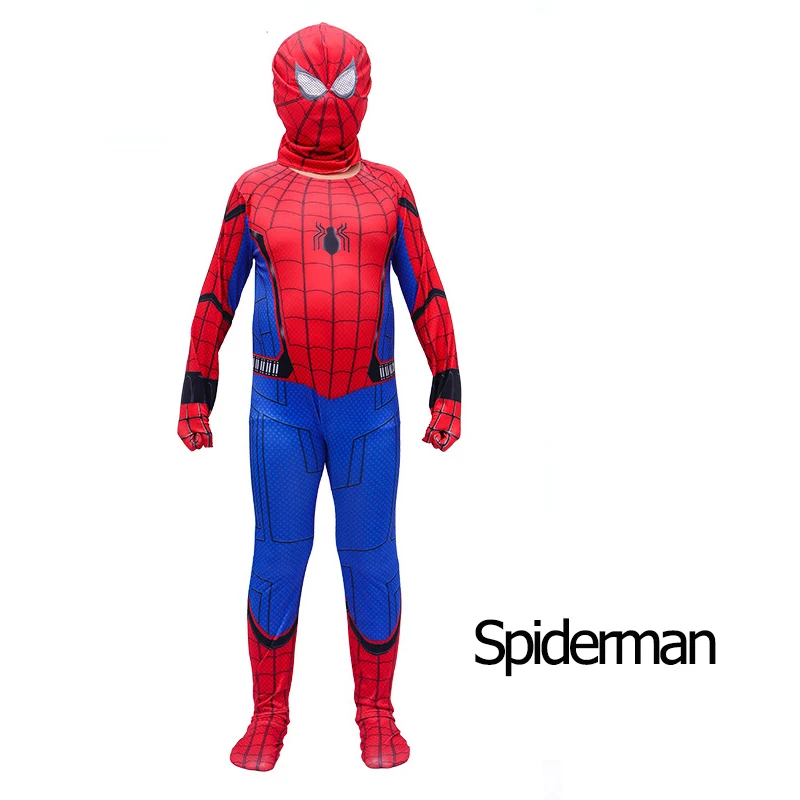 Мстители Alliance Капитан Америка человек паук Супермен, Халк для мальчиков Карнавальный костюм битва королевская вечерние Забавный детский комбинезон - Цвет: Red