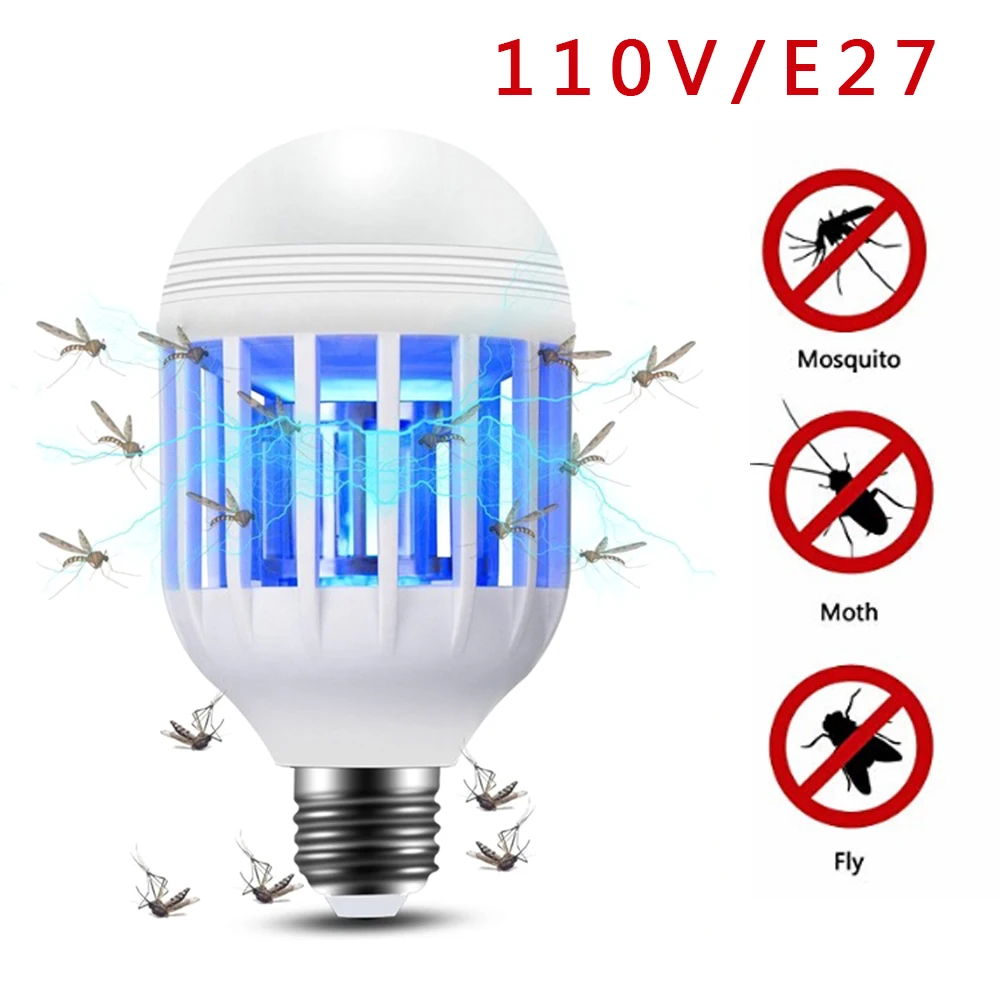 EU/US 2in1 комаров убийца светодиодные лампы 175-220V E27 инсектицидная Лампа 15/9 Вт электрическая ловушка светильник против москитов