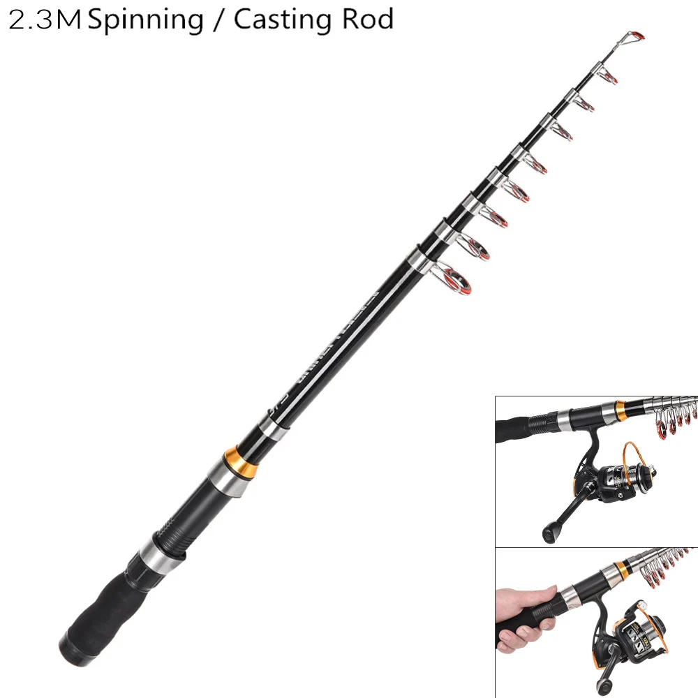 Portable 1.0m 1.5m 2.1m 2.3m Mini Ultra Short Telescopic Fishing Rods Glass Fiber 11 Section Portable Lure Ice Fishing Pole