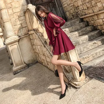 

Summer Chiffon Dress The New Fashion Women Plus Size Loose Cascading Ruffle Red Dresses Causal Ladies Elegant Party 5Zc0030F