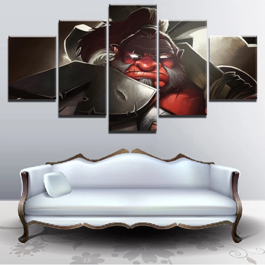 HD Print Painting Decorative Picture Home Living Room DOTA 2 Game 5 Piece Painting Canvas Wall Art