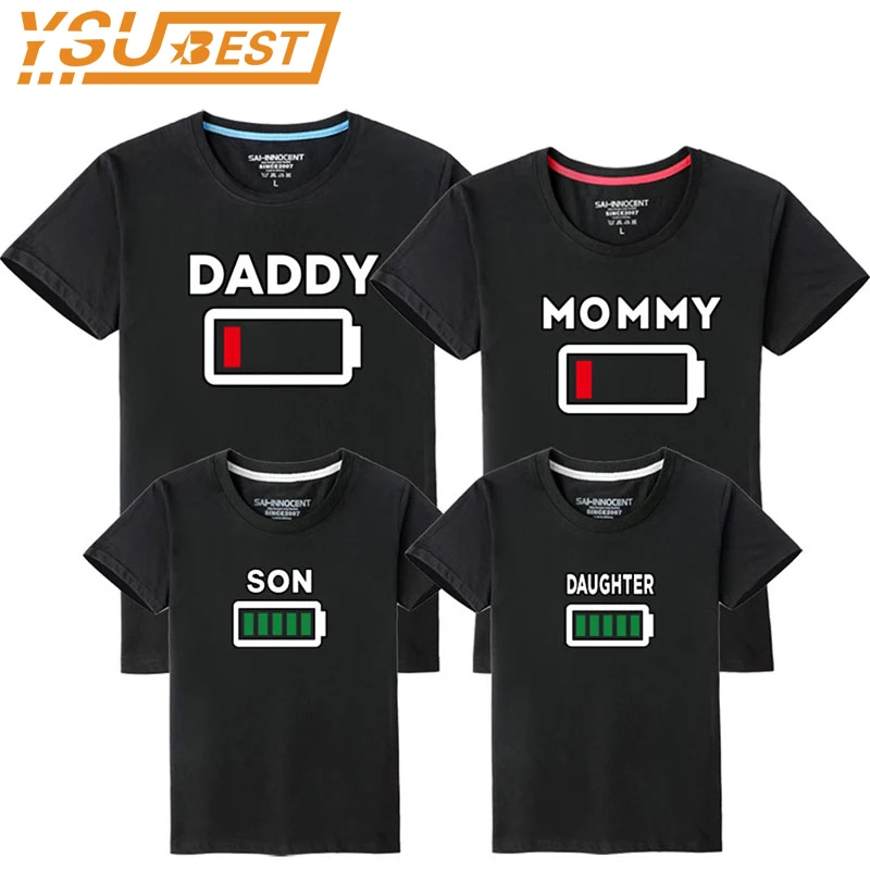 

Family Matching Clothes 2018 Summer Mother Daughter Clothes Cotton Mother Son Outfits Casual Short-sleeve T-shirt Family Look