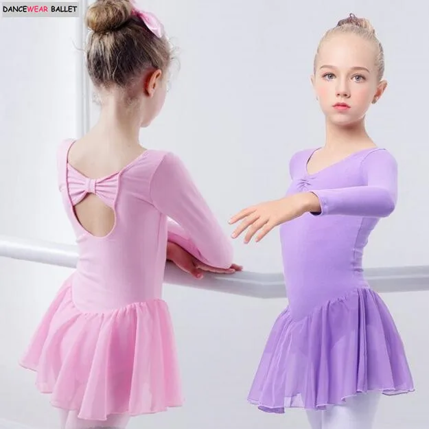 New Baby Kids Pink Cotton Ballet Leotard Dress Toddler Girls Ballet ...
