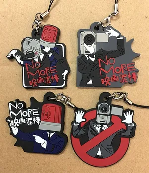 

4pcs/lot Original Japanese anime figure GINTAMA rubber Silicone sweet smell mobile phone charms/key chain/strap G376