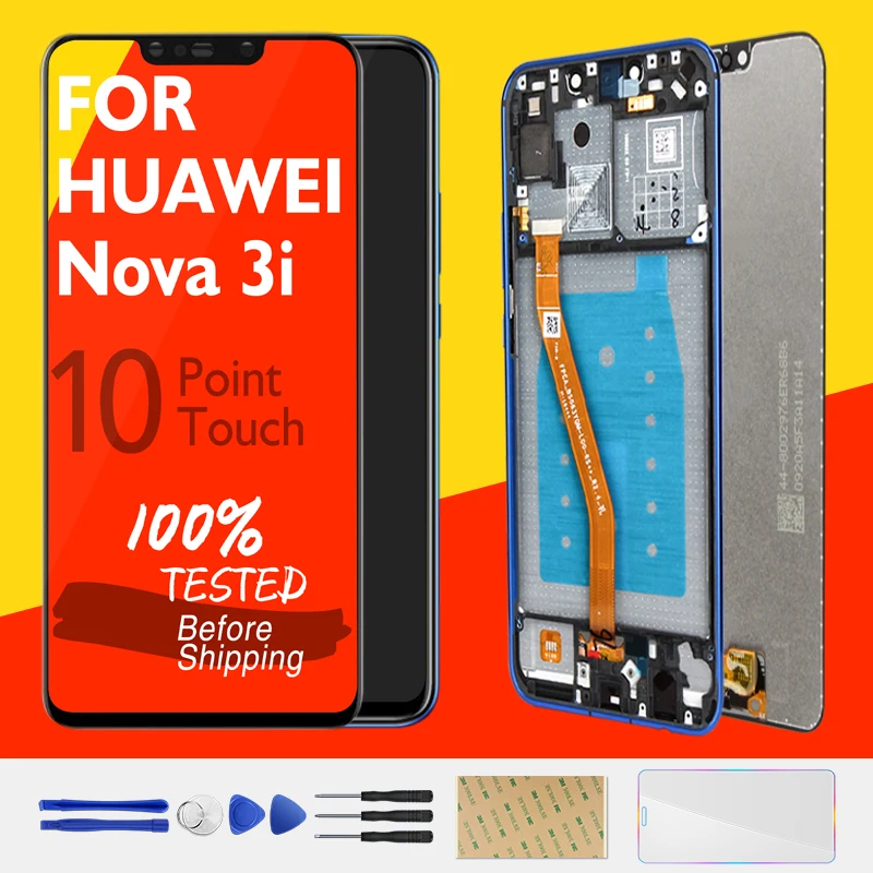 Оригинальный ЖК дисплей для Huawei P Smart + рамка NOVA 3i Plus дигитайзер Замена Ремонт