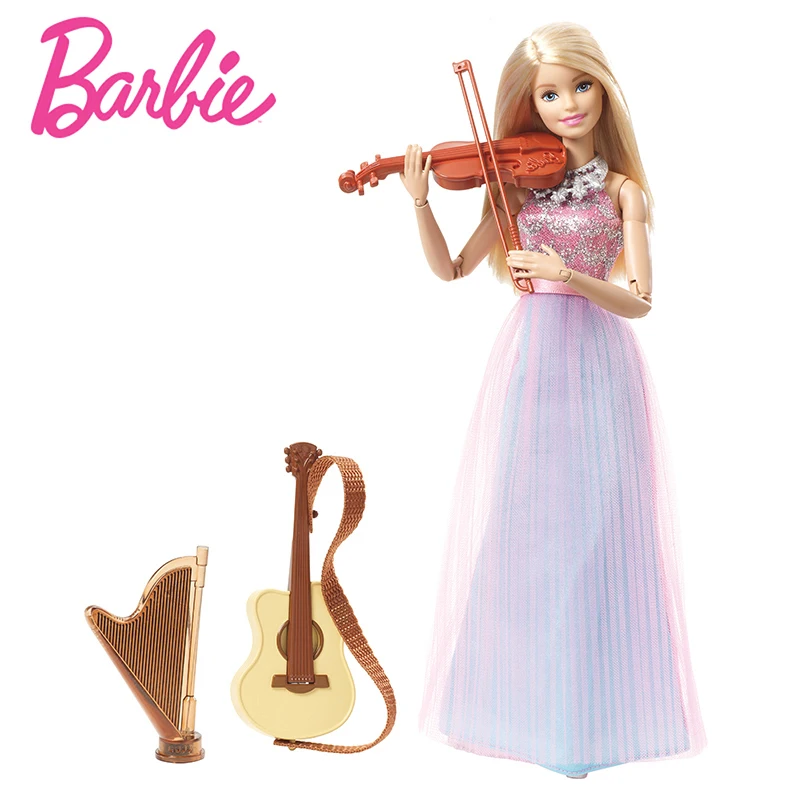 

Original Barbie Doll Princess Dress Violin-Refresh Toys Fashion Barbie Girl Toy Accessories Birthday New Year 2018 Present DLG94