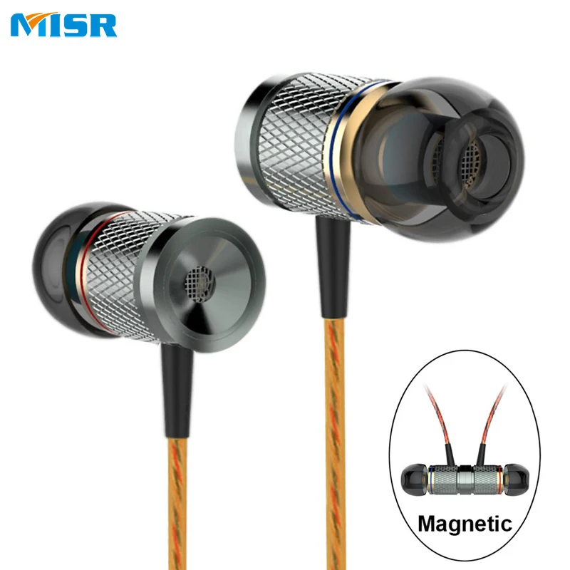 MISR XD3 Wired In-Ear Earphone Metal Headset Magnetic with Mic Microphone Stereo Bass for Phone iphone samsung huawei xiaomi raxfly earphone for iphone xiaomi samsung huawei 3 5mm mobile phone in ear clear music earphone noise cancel earbud microphone