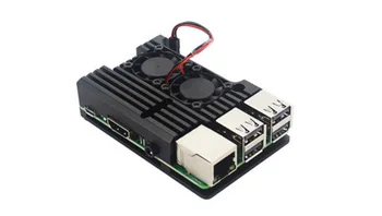 

20pcs Aluminum Case with Dual Cooling Fan Metal Shell Black Enclosure for Raspberry Pi 3 Model B+