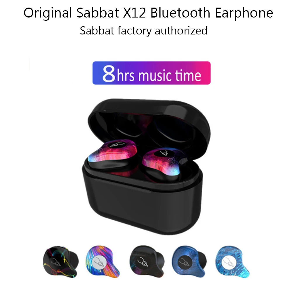 

Original Sabbat X12 Wireless Earbuds 5.0 Bluetooth Earphone Sport Hifi Headset Noise cancellation EarBuds for Samsung Phone LG