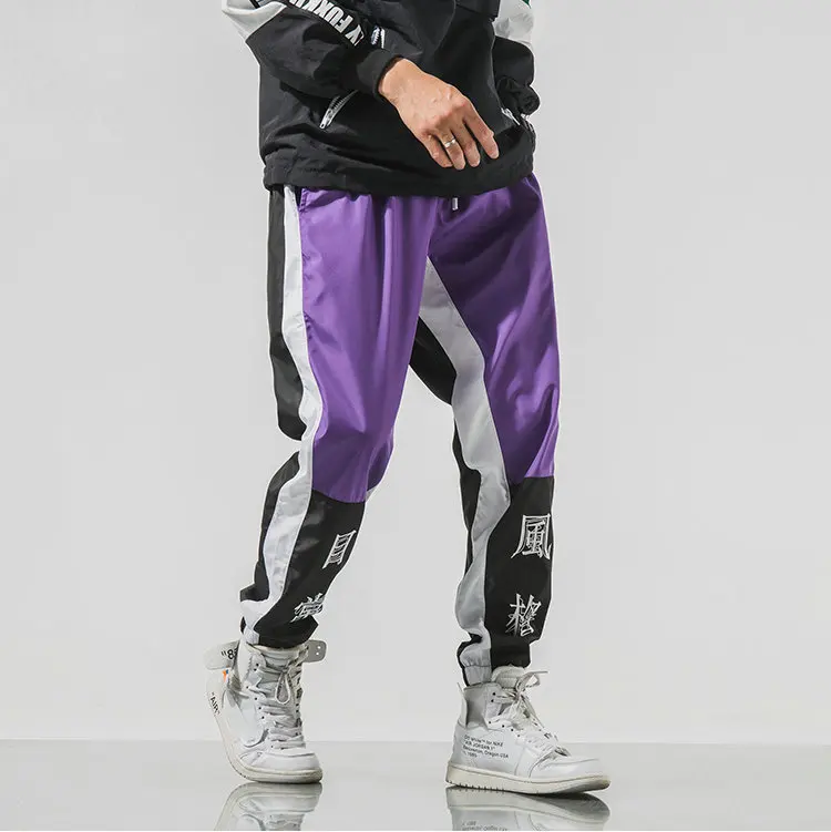 New Autumn Men Streetwear Sweatpants Hip Hop Letter Printed Patchwork Joggers Long Trousers Men Harem Pants