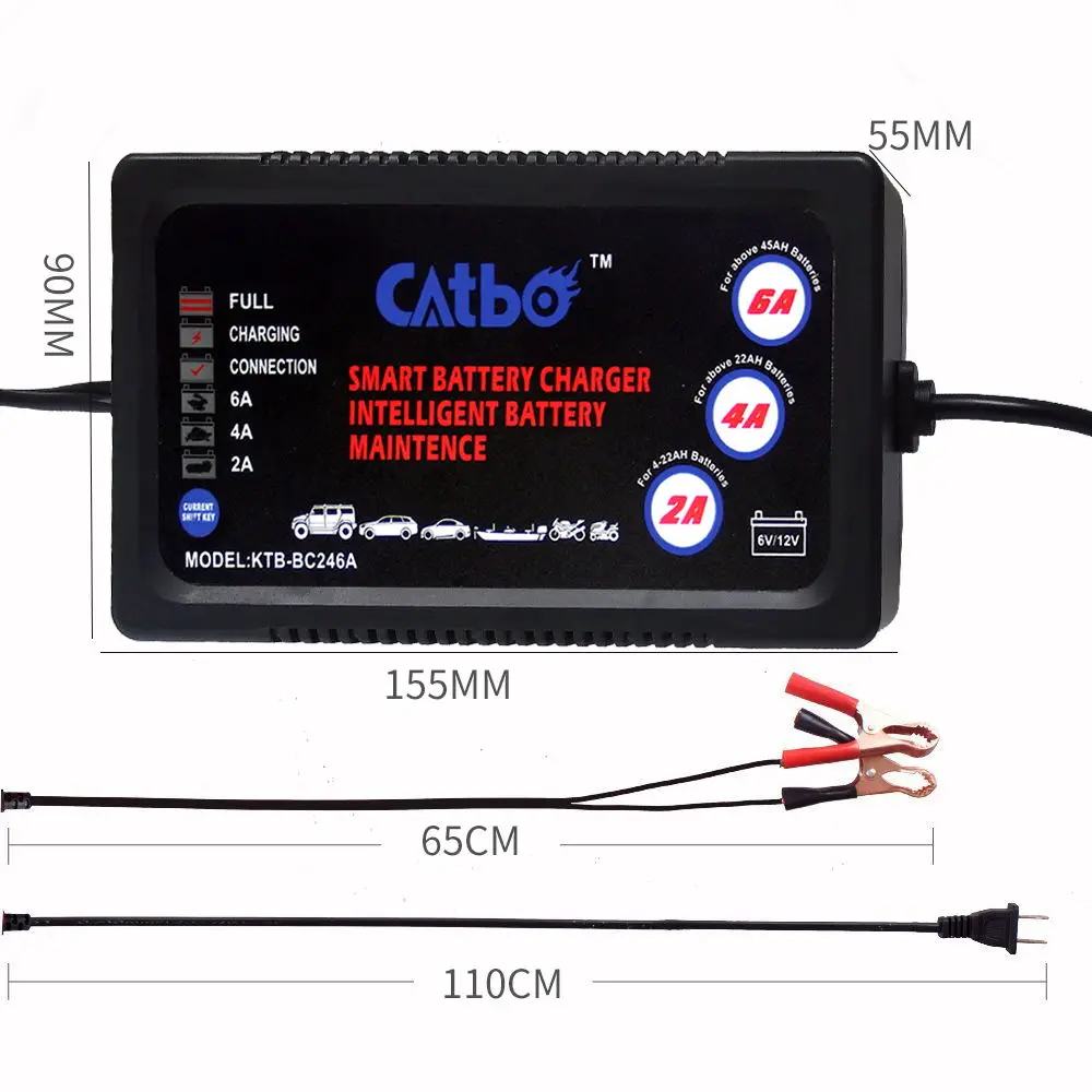 catbo 6v 12v 2a 4a 6a car battery charger automatic smart battery how a car battery charger works