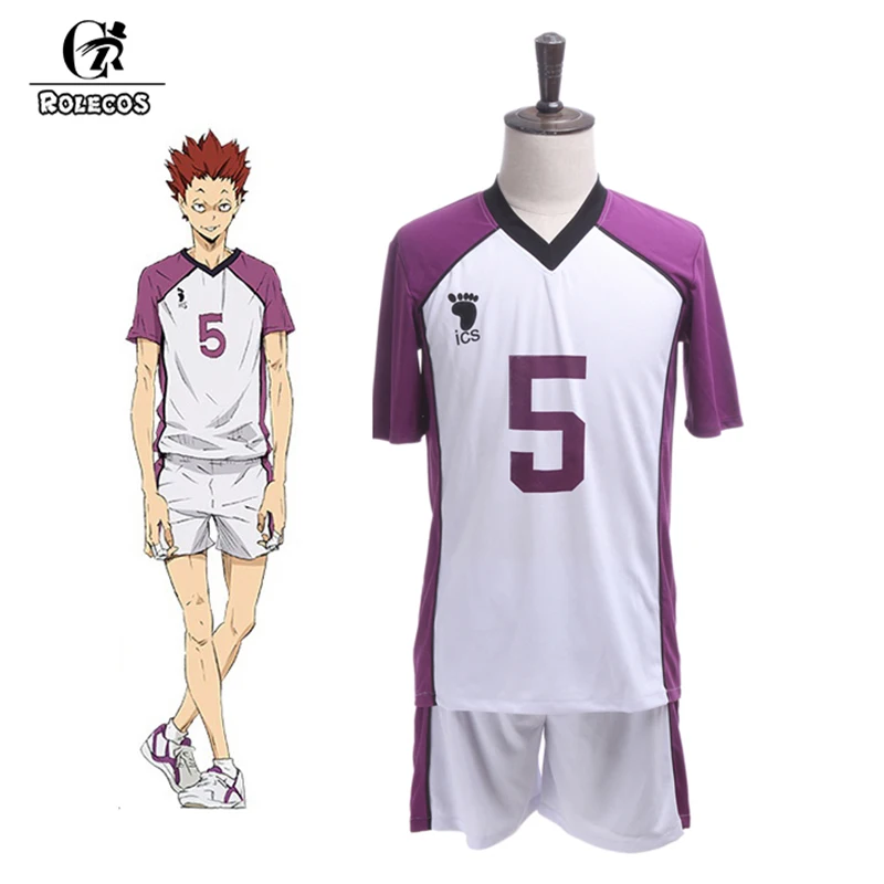 ROLECOS Аниме Haikyuu Косплей третий сезон Shiratorizawa Gakuen Koukou Косплей Костюм Wakatoshi Ushijima косплей костюм для мужчин