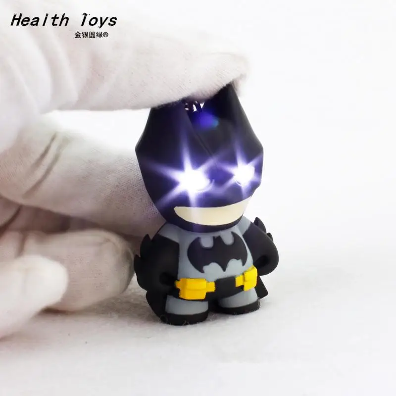 

1pc free shipping 2018 new arrival popular super hero Action Figures Toy batman pendant car Led key ring