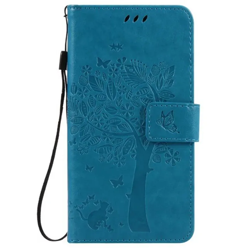 Кожаный чехол для Coque Sony Xperia X F5122 f5121 чехол для Coque Sony Xperia X дерево шаблон мобильный телефон сумки+ держатель карты - Цвет: Синий