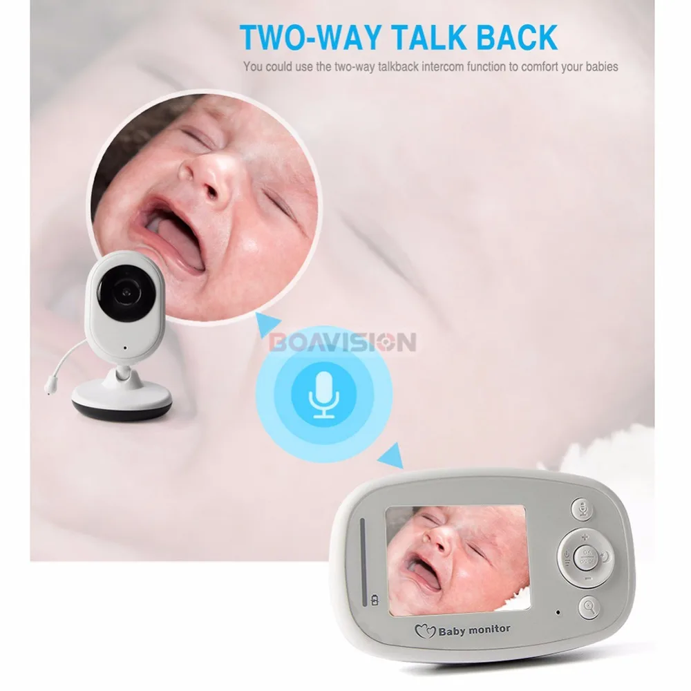 Беспроводной видеоняня 2 4 дюйма с цветным экраном ночник Babyphone ГГц камера
