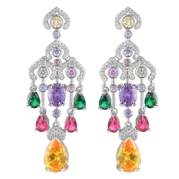 

GODKI 55mm Elegant Geometry Tassel Drops Fashion Cubic Zirconia Women Dress Engagement Party Wedding Bridal Earring Jewelry