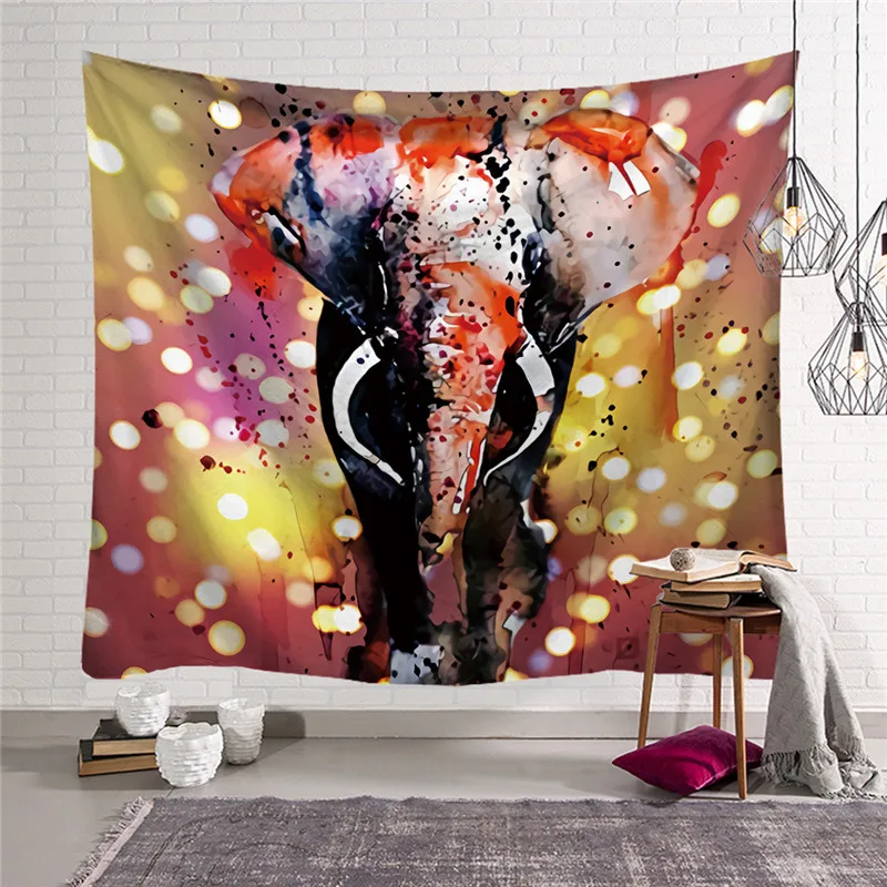 Индийские мандалы, настенный разноцветный Индийский Слон, гобелен, Мандала для дома, декоративные гобелены, коврик для йоги, w3-new-Lk-6