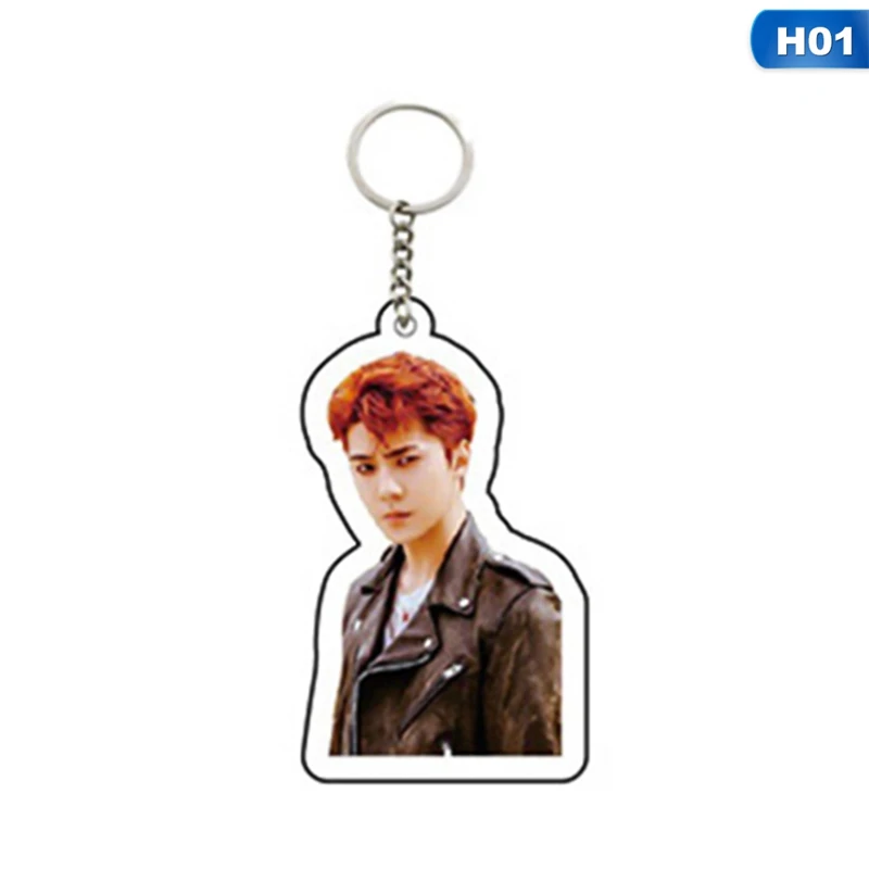 

Kpop EXO Members Fashion Keyring Key Holder Don't Mess Up My Tempo Cute Acrylic Keychain Lay Sehun Bag Pendant Charm