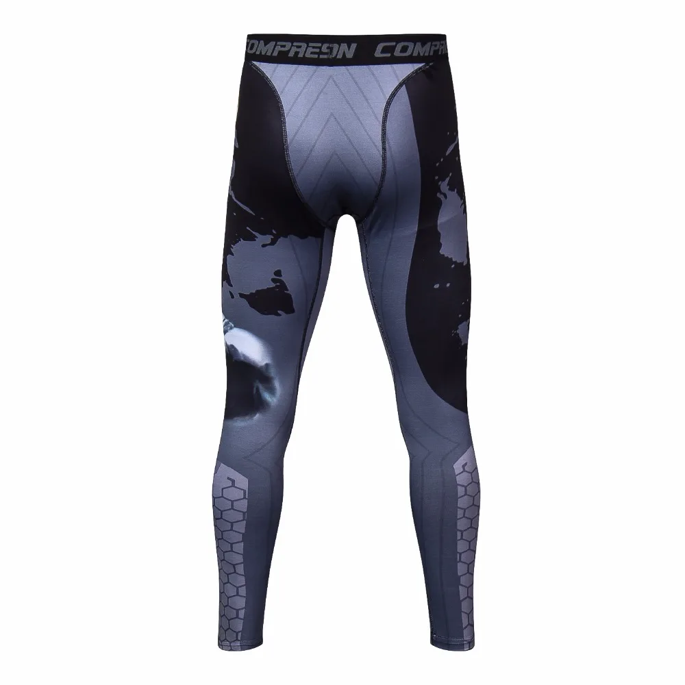 Высокая эластичность мужские компрессионные утягивающие штаны MMA повседневные Бодибилдинг мужские фитнес облегающие брюки, легинсы аниме 3D печати джоггеры