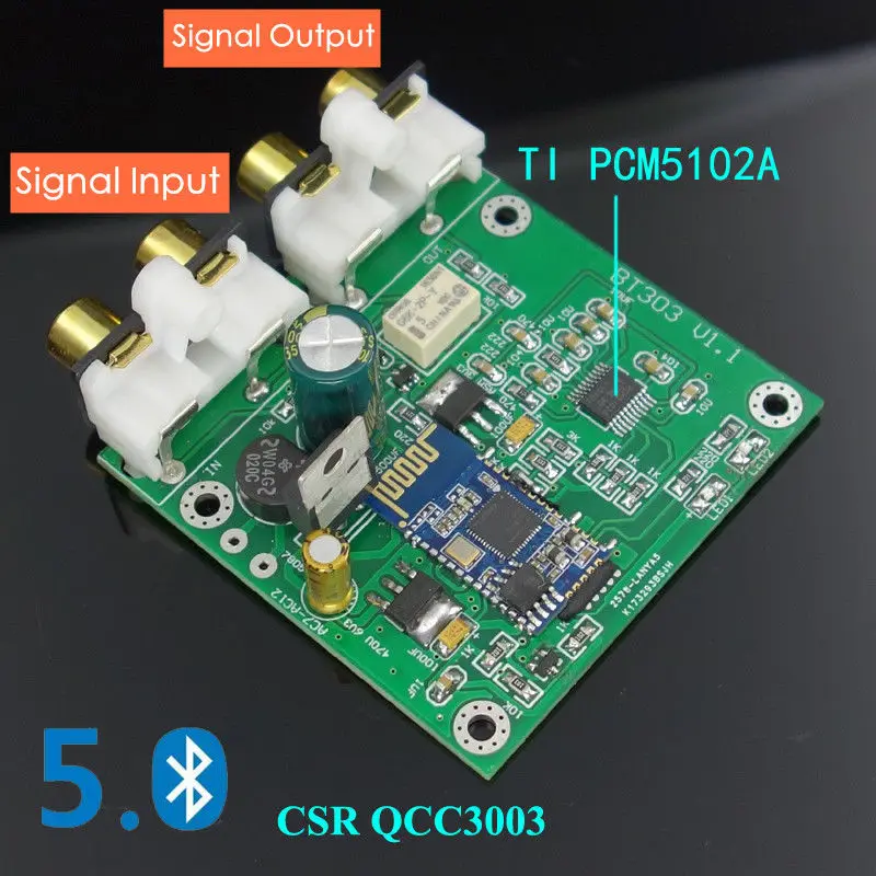 

CSR QCC3003 Bluetooth 5.0 Audio Receiver Board with DAC Decoding Analog IN/OUT