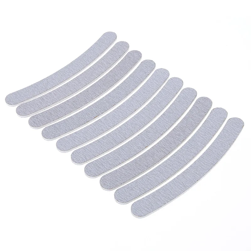 

10pcs Professional Washable 2-Sided Gray Emery Board 180/180 Grit Nail Files Nail Art Sanding Buffer file Manicure Zebra File T@