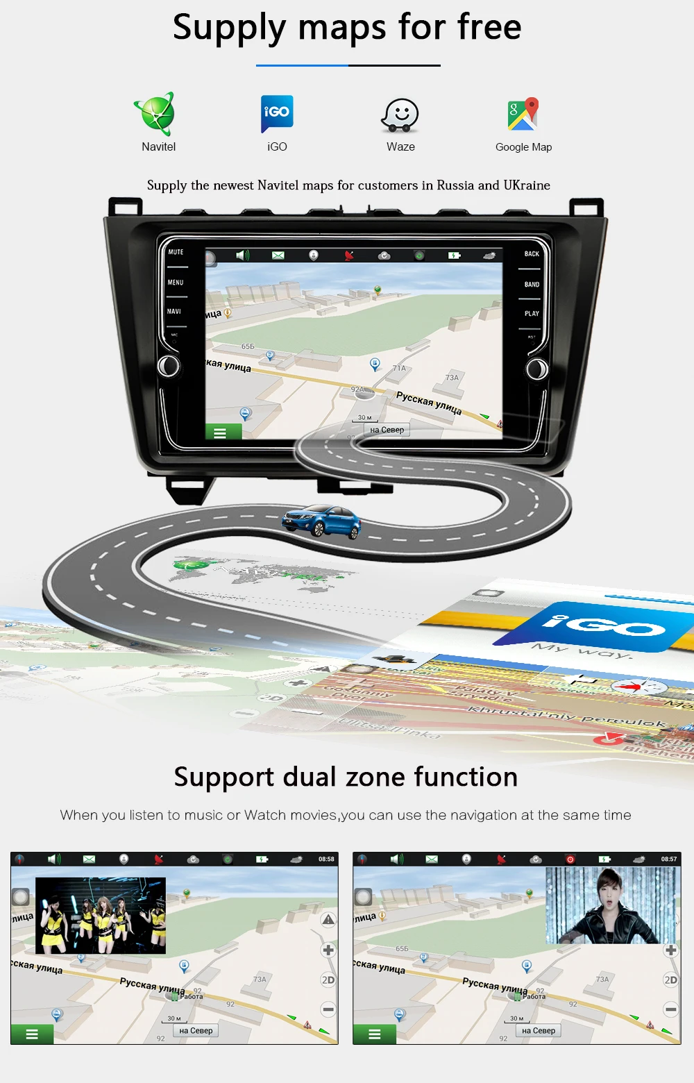 Sale Funrover IPS 8" Android 8.0 2 din car dvd gps For Mazda 6 mazda6 2008 2009 2010 2011-15 Autoradio Glonass tape recorder usb WIFI 13