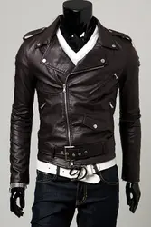 TFGS для мужчин прохладный Fit панк молния мотоциклетная куртка глубокий пальто