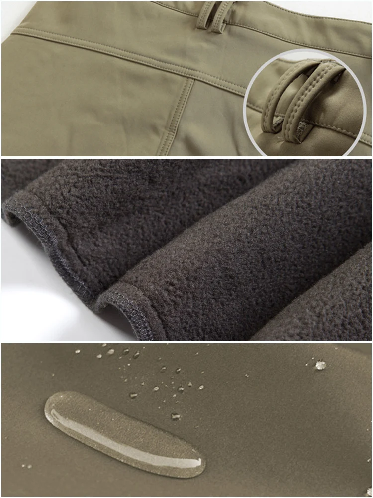  MEGE Soft Shell Tactical Camouflage Pants Men Combat Waterproof Military Cargo Warm Fleece Camo Win